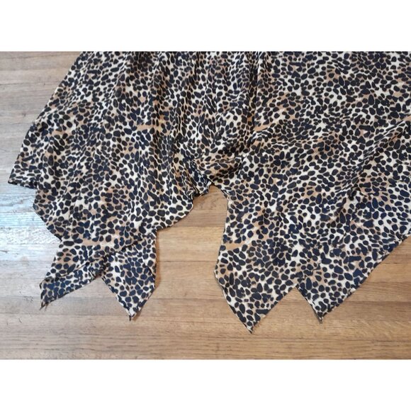 Glamorous Leopard Print Fit & Flare Asymmetrical Sz 14 Flowy Night Out Dress - Picture 5 of 9